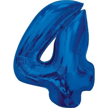 Fóliový balónek číslo 4, 92cm, modrá