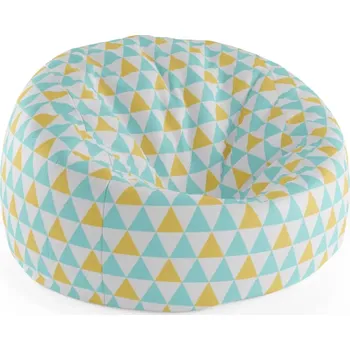 Sedací pytel Sablio Sedací vak Cocoon Dvoubarevné trojúhelníky - 115 x 75 cm x 45 cm - Sablio