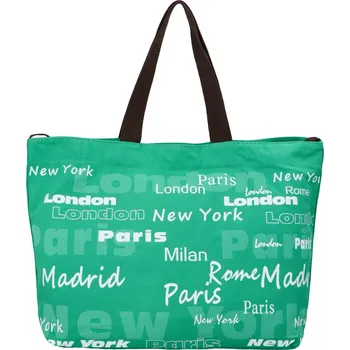 Plážová taška Látková plážová taška mentolově zelená - Just Glamour mentolová