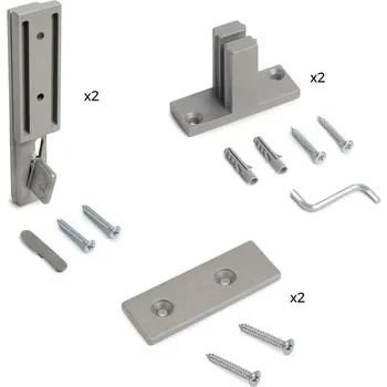 Šatní skříň EMUCA Sada pro ukotvení profilu ZERO zeď/zeď šedá struktura