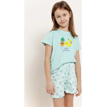 Pánské pyžamo 3385 DÍVČÍ PYŽAMO SWEETY 122-140 zelená 128
