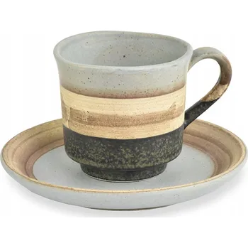 Japonský keramický šálek s podšálkem světle modrý 130 ml