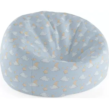 Sedací pytel Sablio Sedací vak Cocoon Měsíčky, hvězdičky a mráčky - 115 x 75 cm x 45 cm - Sablio