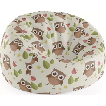 Sedací pytel Sablio Sedací vak Cocoon Sovy - 115 x 75 cm x 45 cm - Sablio