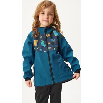 Chlapecká bunda unuo Dětská softshellová bunda bez zateplení Basic, Kobaltová, Dinosauři Velikost: 86/92