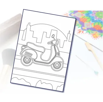 Radost v písku Šablona na pískování skútr Varianta: A5 (148 x 210 mm)