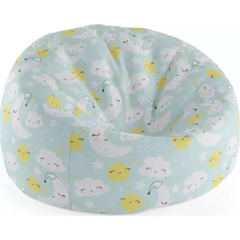 Sedací pytel Sablio Sedací vak Cocoon Měsíce, slunce a mráčky - 115 x 75 cm x 45 cm - Sablio