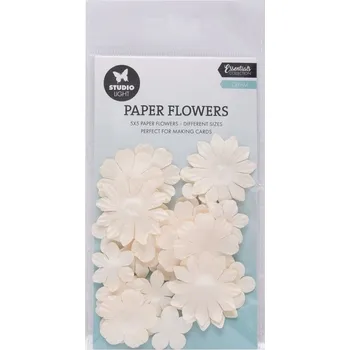 Výtvarná sada Papírové květiny Studio Light, 25 ks - krémové