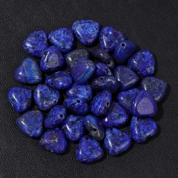Dětské navlékací korálky 3-10 ks Minerální korálky ve tvaru srdce 10mm | minerální korálky, přírodní kameny - Lapis lazuli , 10mm x 3ks