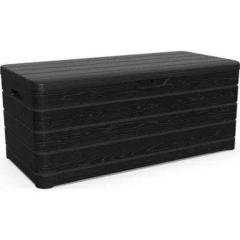 Zahradní úložný box Extra velký kvalitní voděodolný venkovní úložný box 640L na zahradu / terasu / balkon, grafit