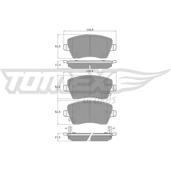 Brzdová destička Sada brzdových destiček, kotoučová brzda TOMEX Brakes TX 14-161