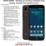 Mobilní Telefon DORO 8080 EN/DE Černý (Vhodný pro seniory ovládající jiné jazyky. Čeština není podporovaná)