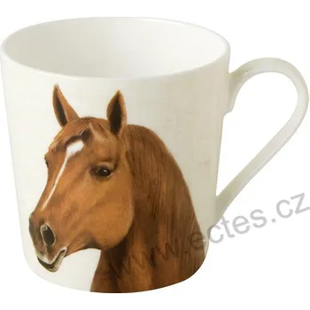 IHR FARM ANIMALS HORSE porcelánový hrnek tmavě hnědý kůň 350ml