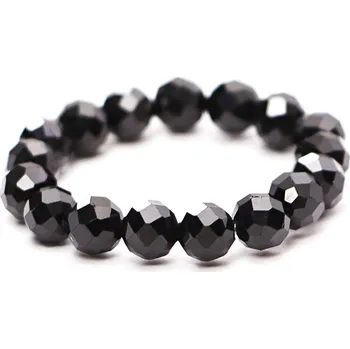 Prsten Magieprirody.cz Prsten Křišťál černý Morion - 4 mm fazetované kuličky #115 - z přírodních kamenů