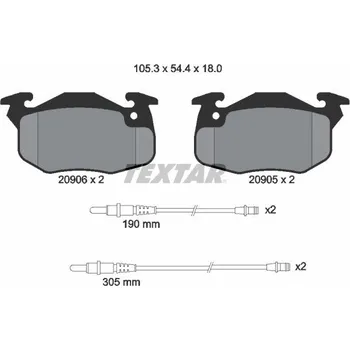 Brzdová destička Sada brzdových destiček, kotoučová brzda TEXTAR 2090603