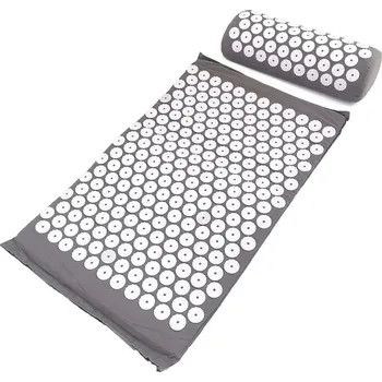 Akupresurní podložka Masážní podložka s polštářem pro relaxaci | Akupresurní set, masážní matrace - Šedá sada bez tašky