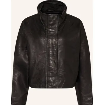 Dámský blejzr Allsaints Dámská Cropped Kožená Bunda Ryder, černá, 40