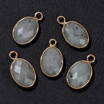 Přívěsek Přívěsek přírodní kámen oválný | šperk, amulet - Č. 19 Labradorit , 5 kusů