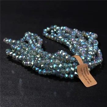 Dětské navlékací korálky Korálky skleněné fasetované na náramky | výroba šperků - Č.14 , 5 x 8 mm