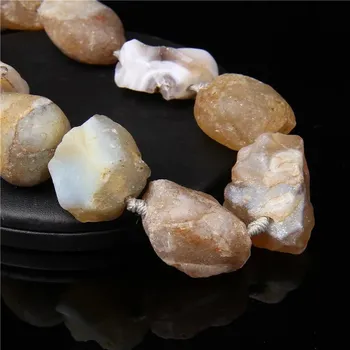 Korálek Surové minerální korálky 20-30mm | přírodní kameny, minerální korálky - Citronový nefrit , 2 kusy