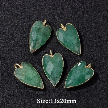 Přívěsek Přírodní přívěsek ve tvaru srdce | šperky ruční výroba 2 ks - Č.22 Jahoda