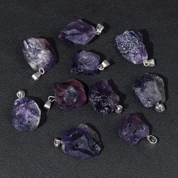 Přívěsek Přírodní kámen surový | přívěsek, minerální šperk 5 ks - Č.20 Dream Ametyst
