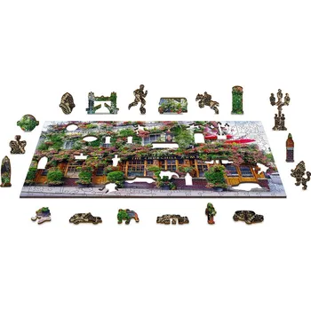 Puzzle Puzzle Wooden city Dřevěné puzzle Londýnská hospoda 2v1, 300 dílků eko