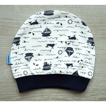 Kojenecké oblečení AMÁLKA Bavlněná čepička, tmavé lodičky Velikost: 62-68