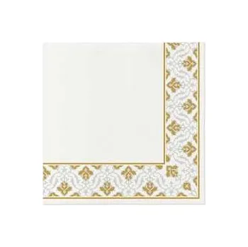 Papírový ubrousek Ubrousky PAW AIRLAID 40x40 cm - Floral Frame Gold [50 ks],rychlé dodání
