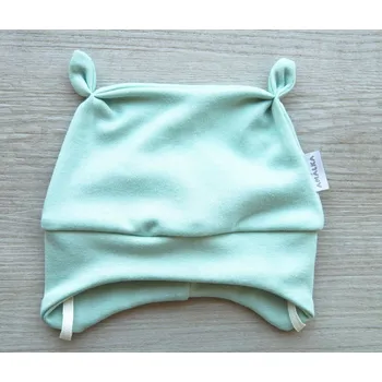 Kojenecké oblečení AMÁLKA Bavlněná čepička, světle zelená mint Velikost: 62-68