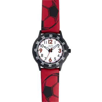 Hodinky Chlapecké náramkové hodinky s motivem fotbalového míče JVD červené | Odolný silikonový pásek | Přehledný ciferník | Ověřeno 1000+ zákazníky | Hodinky pro děti | Hodinky pro kluky | ROMERO quartzový strojek, arabská čísla