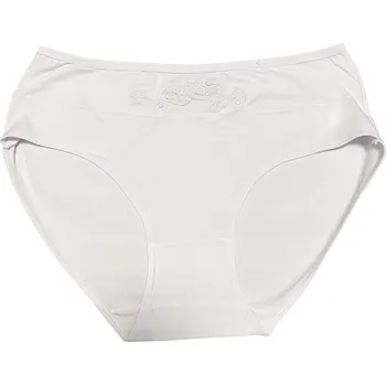 Dámské spodní prádlo Dámské bavlněné kalhotky Flower VĚTŠÍ VELIKOS - bílá Velikost: XL