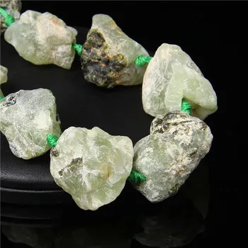 Korálek Surové minerální korálky 20-30mm | přírodní kameny, minerální korálky - Prehnite , 7-8 kusů