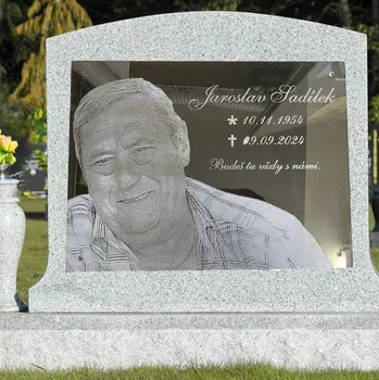 Smuteční dekorace Večnýklid.cz Náhrobní deska Černá
