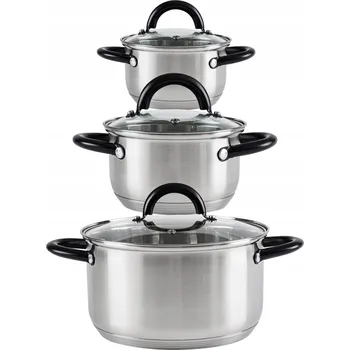 Sada nádobí Sada hrnců Cadro Sada hrnců z z nerezové oceli 3 ks nerezová ocel 6 ks.