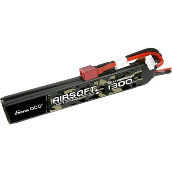 Baterie pro airsoftovou zbraň Li-Pol akumulátor Gens ACE 7,4V 1300mAh 25C - Dean-T, dva díly