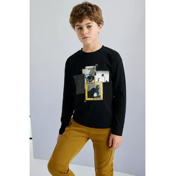 Chlapecké tričko Chlapecké triko dlouhý rukáv Mayoral 7092-64 Černé velikost 152