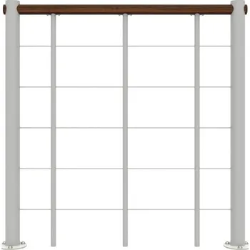 Zábradlí s nerez pruty a dřevěným madlem