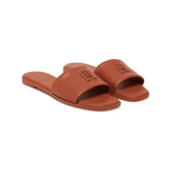 Dámské pantofle Nazouváky Tommy Hilfiger Th Logo Hardware Leather Mule FW0FW08806 Hnědá 37