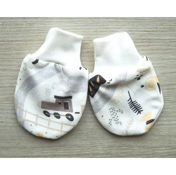 Rukavice AMÁLKA Bavlněné rukavičky bez palečku, cestičky Velikost: 68-80