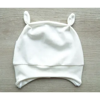 Kojenecké oblečení AMÁLKA Bavlněná, zavazovací čepička, smetanová Velikost: 74-80