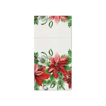 Papírový ubrousek Ubrousky na příbory PAW AIRLAID 40x40 cm Glory Poinsettia [25 ks],rychlé dodání