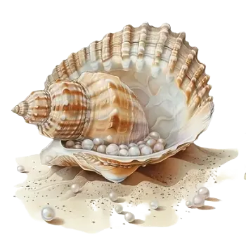 Samolepící dekorace Vinylová samolepka - lastura II (8,0 cm)