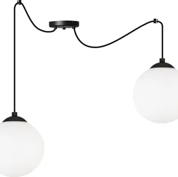 ZÁVĚSNÉ STROPNÍ SVÍTIDLO LUSTR PAVOUK SKLENĚNÁ KOULE BÍLÁ ČERNÁ DO KUCHYNĚ