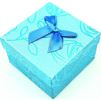 Dárková krabička Pro Háčkování Krabička s mašličkou 9x9x5,5 cm růže, tyrkysová