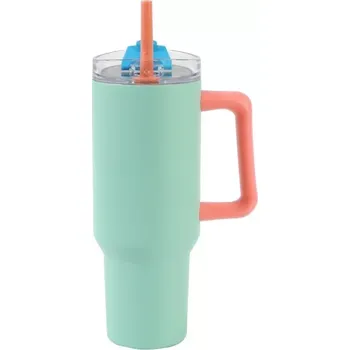 Termohrnek Velký termohrnek se slámkou – zelený 1200 ml