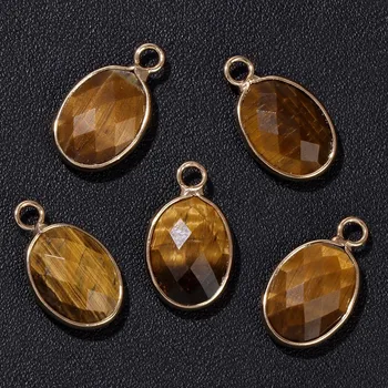 Přívěsek Přívěsek přírodní kámen oválný | šperk, amulet - Č.9 Tygří oko , 5 kusů