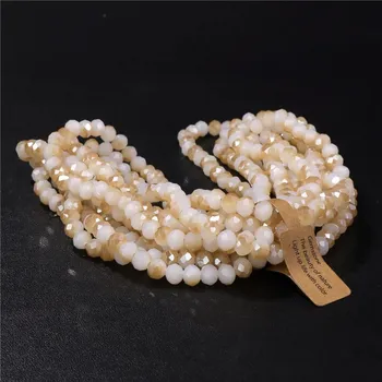 Dětské navlékací korálky Korálky skleněné fasetované na náramky | výroba šperků - Č.3 , 4 x 6 mm