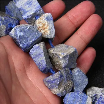Korálek Minerální korálky surové | Minerální korálky, surové minerály - Lapis lazuli , 2 kusy