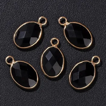 Přívěsek Přívěsek přírodní kámen oválný | šperk, amulet - Č.21 Černý achát , 2 kusy